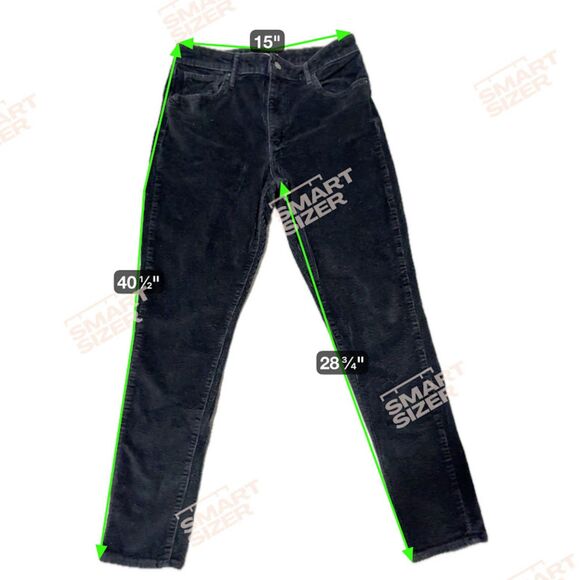 Levi's 721 Jeans 32x30 Black Corduroy Mid Rise Straight Fit Preppy Casual Pants - Picture 9 of 9